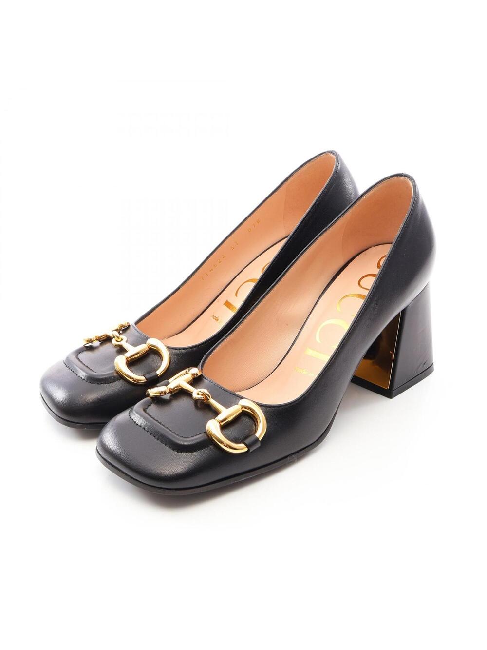 Gucci Horsebit Heel Pumps Shoes Leather #291532G44B